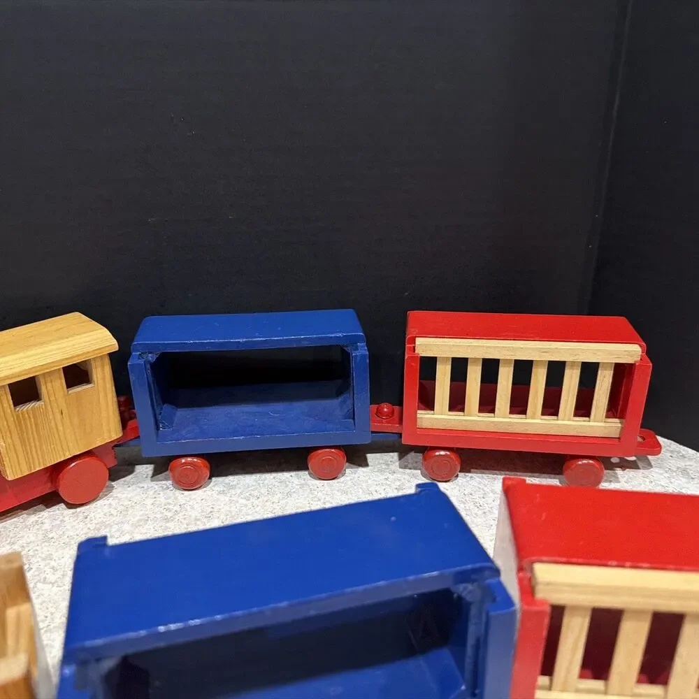 Vintage Wooden Circus Train  2 sets of three cars